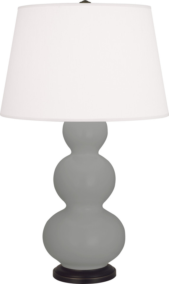Robert Abbey - MST41 - One Light Table Lamp - Triple Gourd - Matte Smokey Taupe Glazed Ceramic w/Deep Patina Bronze