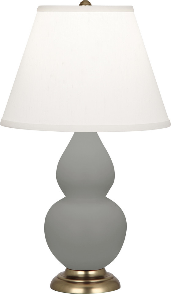 Robert Abbey - MST50 - One Light Accent Lamp - Small Double Gourd - Matte Smokey Taupe Glazed Ceramic w/Antique Natural Brass