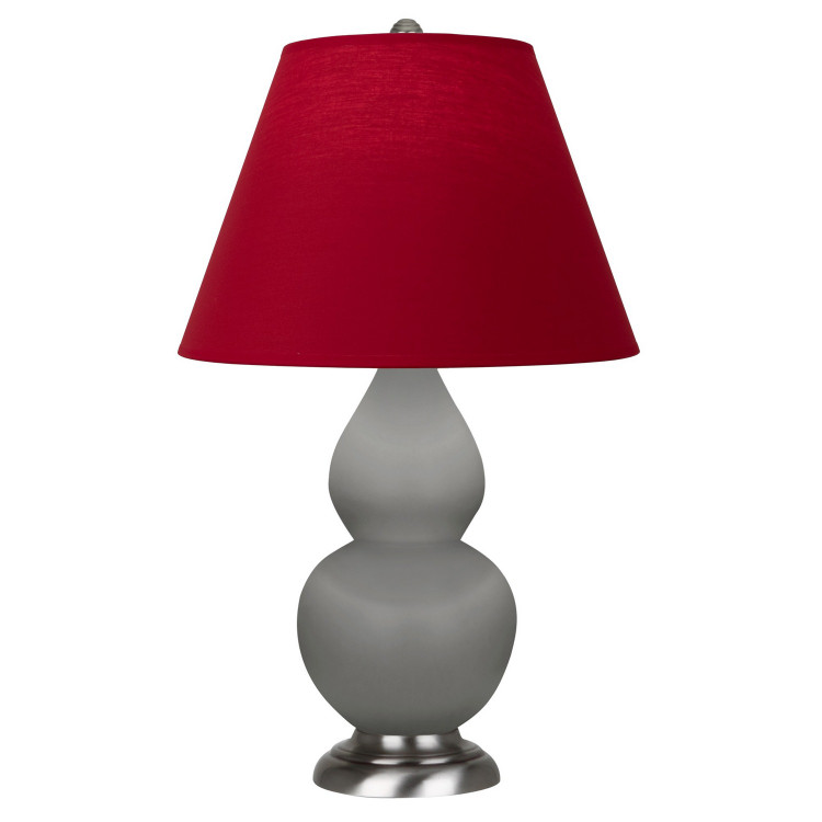 Robert Abbey - MST52R - One Light Accent Lamp - Small Double Gourd - Matte Smokey Taupe Glazed Ceramic w/Antique Silver
