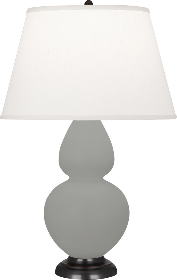 Robert Abbey - MST57 - One Light Table Lamp - Double Gourd - Matte Smokey Taupe Glazed Ceramic w/Deep Patina Bronzeed