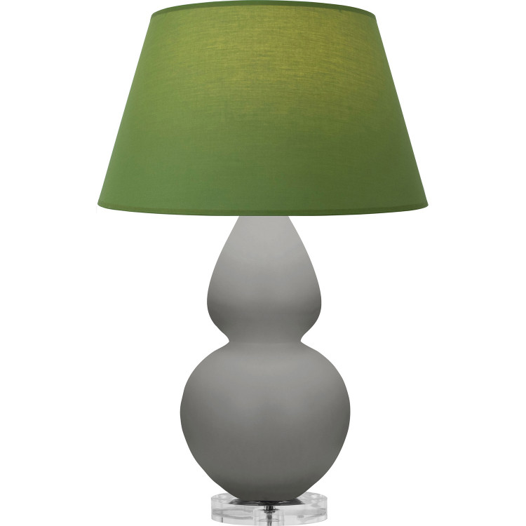 Robert Abbey - MST62G - One Light Table Lamp - Double Gourd - Matte Smokey Taupe Glazed Ceramic w/Lucite