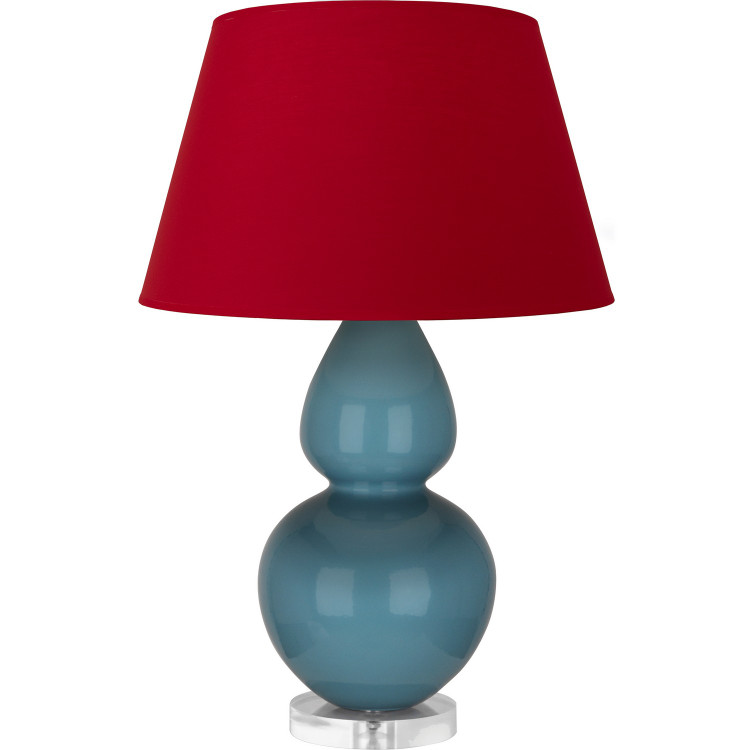 Robert Abbey - OB23R - One Light Table Lamp - Double Gourd - Steel Blue Glazed Ceramic w/Lucite