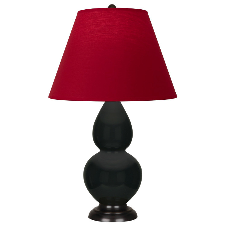 Robert Abbey - OS11R - One Light Accent Lamp - Small Double Gourd - Obsidian Glazed Ceramic w/Deep Patina Bronze
