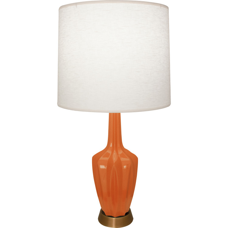 Robert Abbey - PM36 - One Light Accent Lamp - Emma - Pumpkin Glazed Ceramic w/Warm Brass