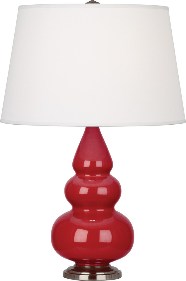 Robert Abbey - RR32X - One Light Accent Lamp - Small Triple Gourd - Ruby Red Glazed Ceramic w/Antique Silver