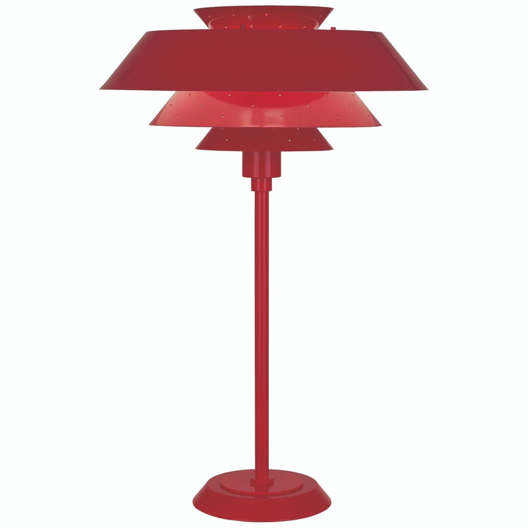 Robert Abbey - RR780 - One Light Table Lamp - Pierce - Ruby Red Gloss