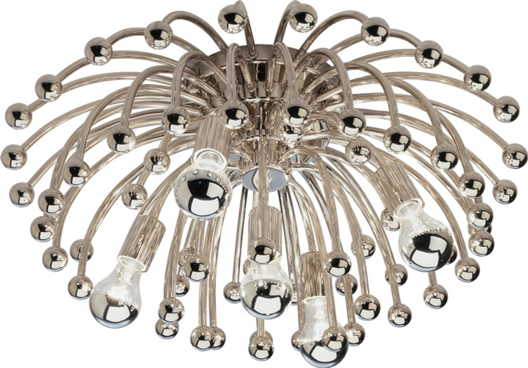Robert Abbey - S1306 - Five Light Flushmount - Anemone - Polished Nickel Robert Abbey - S1306 - Five Light Flushmount - Anemone - Polished Nickel