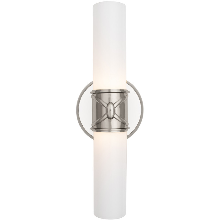 Robert Abbey - S1979 - Two Light Wall Sconce - Chase - Polished Nickel w/Polished Cased White