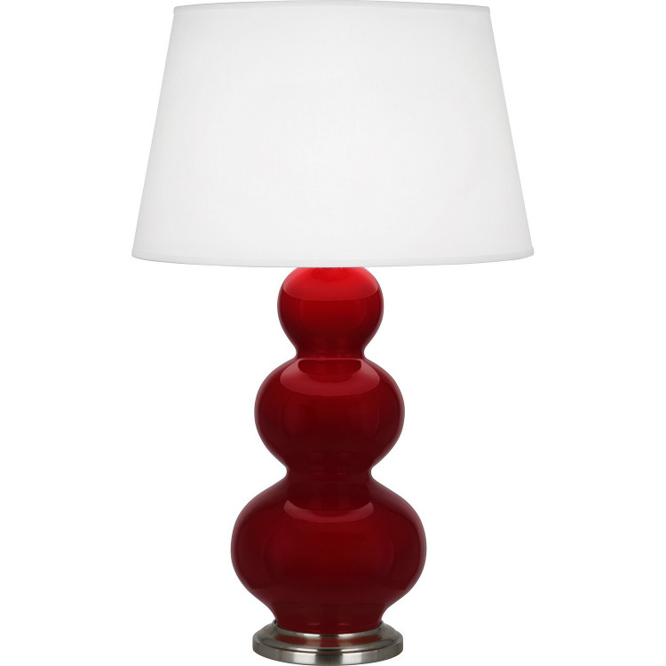 Robert Abbey - SA42X - One Light Table Lamp - Triple Gourd - Sangria Glazed Ceramic w/Antique Silver