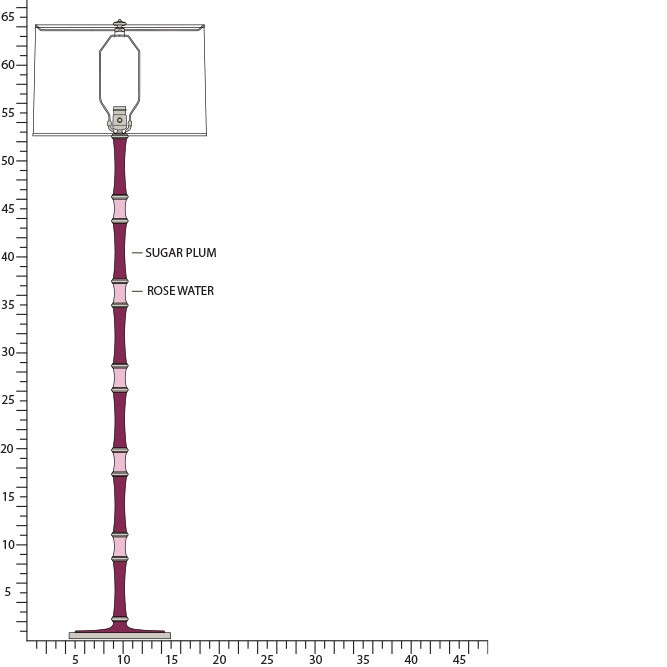 Robert Abbey - SM74RW - One Light Floor Lamp - Kane - Sugar Plum Rose Water w/Polished Nickel
