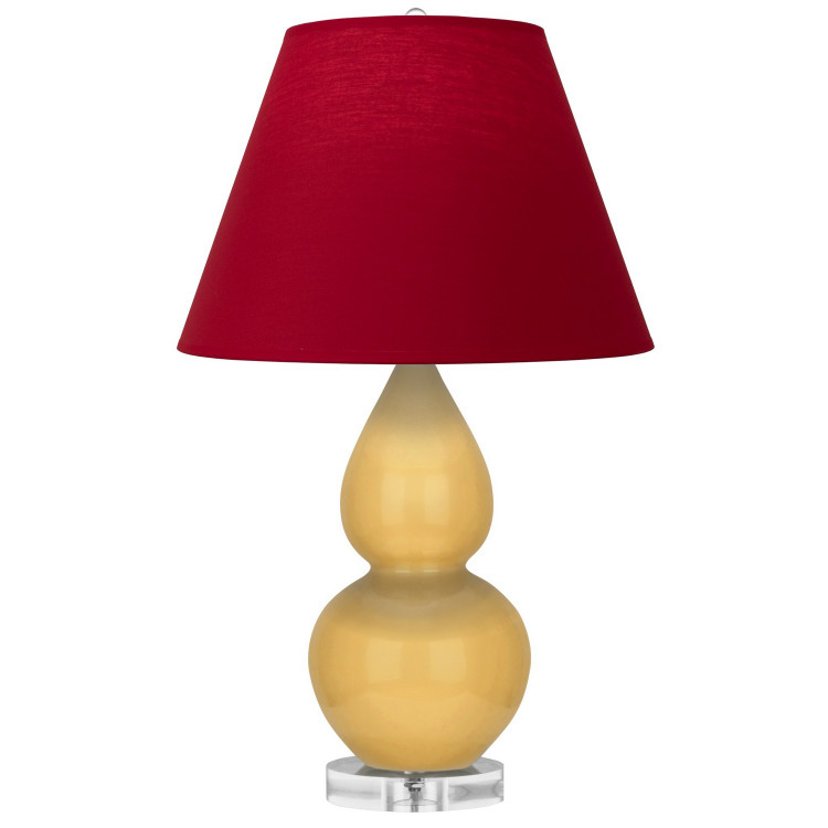 Robert Abbey - SU13R - One Light Accent Lamp - Small Double Gourd - Sunset Yellow Glazed Ceramic w/Lucite