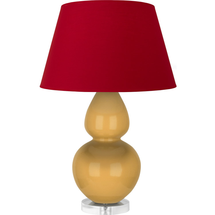 Robert Abbey - SU23R - One Light Table Lamp - Double Gourd - Sunset Yellow Glazed Ceramic w/Lucite