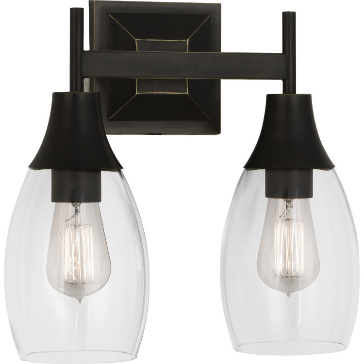 Robert Abbey - Z485 - Two Light Wall Sconce - Grace - Deep Patina Bronze