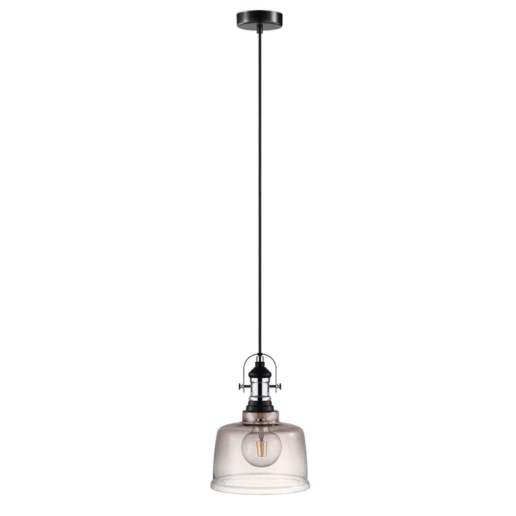 Eglo USA - 204368A - One Light Pendant - Gilwell - Matte black/Chrome