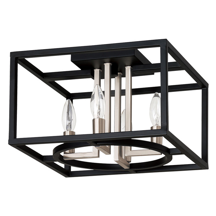 Eglo USA - 204605A - Four Light Ceiling Mount - Mundazo - Black & Brushed nickel
