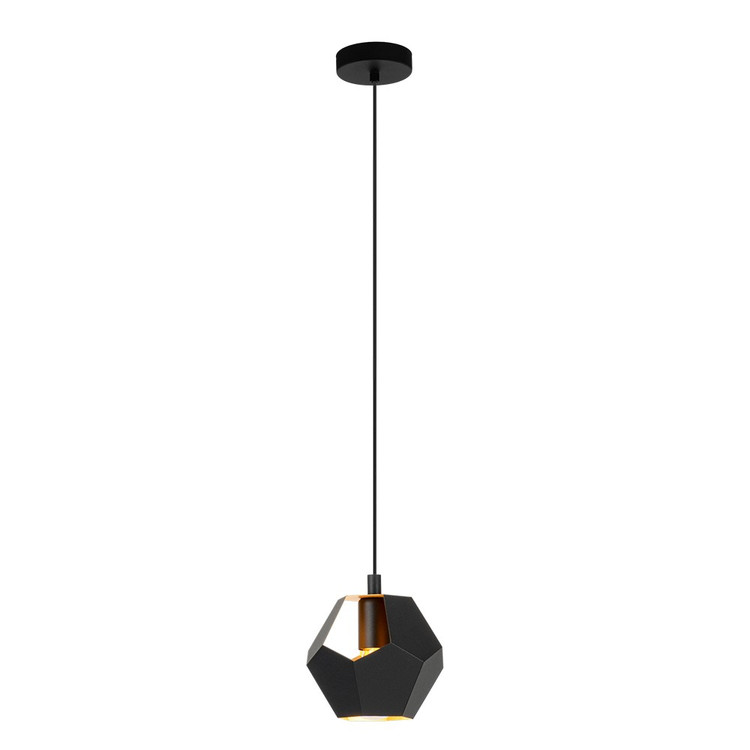Eglo USA - 205808A - One Light Mini Pendant - Rasigures - Structured Black & Gold