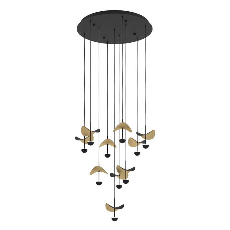 Eglo USA - 390339A - LED Pendant - Dracera - Black & Gold Leaf