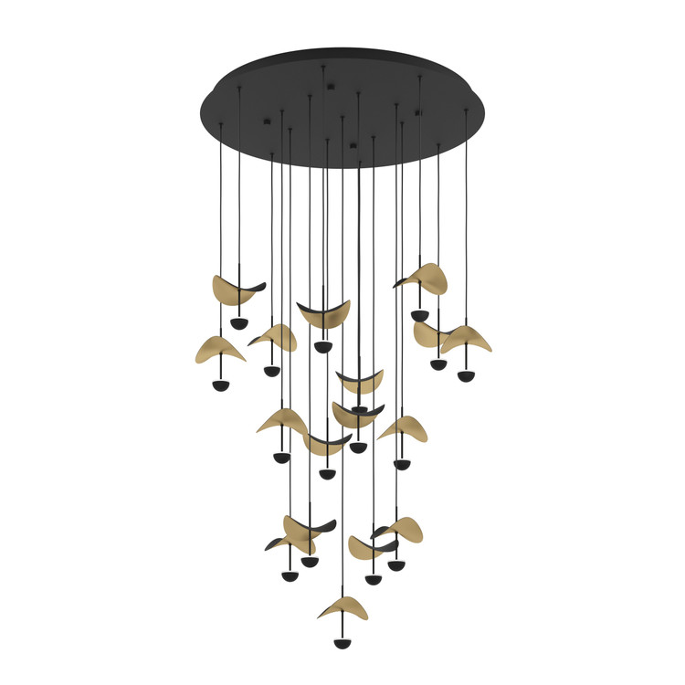 Eglo USA - 390341A - LED Pendant - Dracera - Black & Gold Leaf