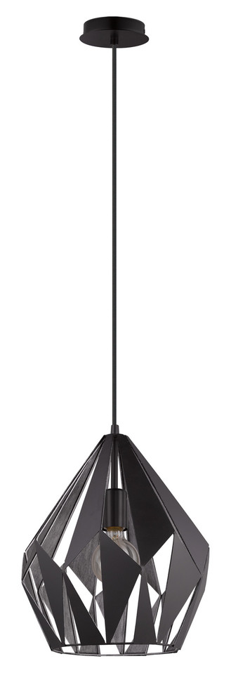 Eglo USA - 49255A - One Light Pendant - Carlton - Black & Silver