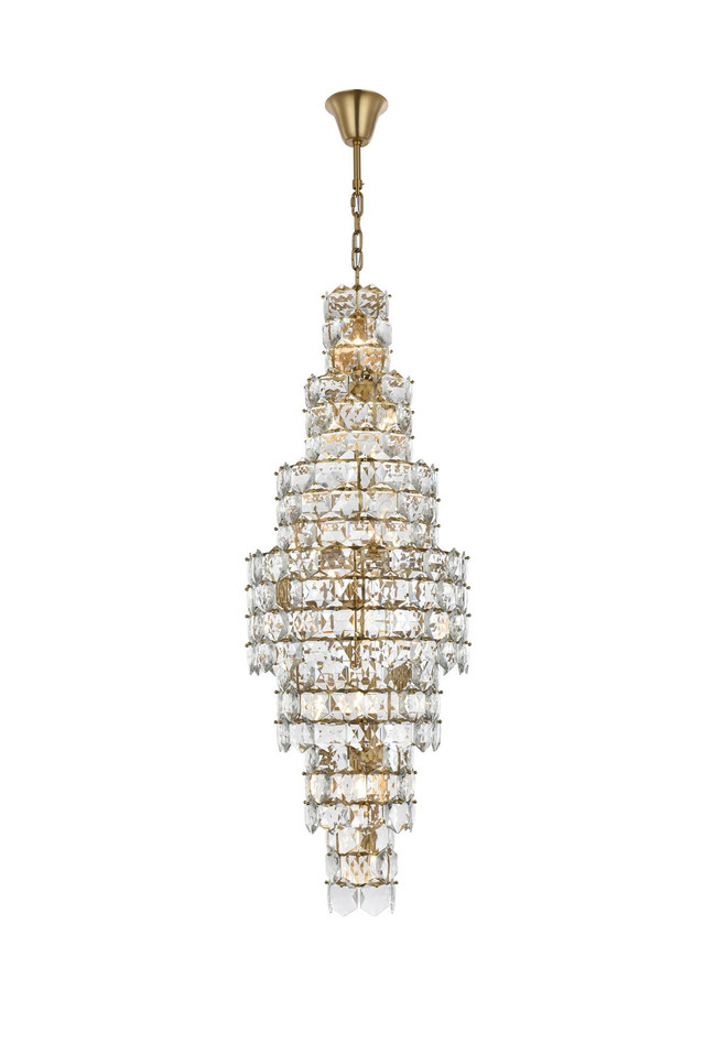 Elegant Lighting - 1050SR24SG - 26 Light Chandelier - Adaline - Satin Gold and Clear