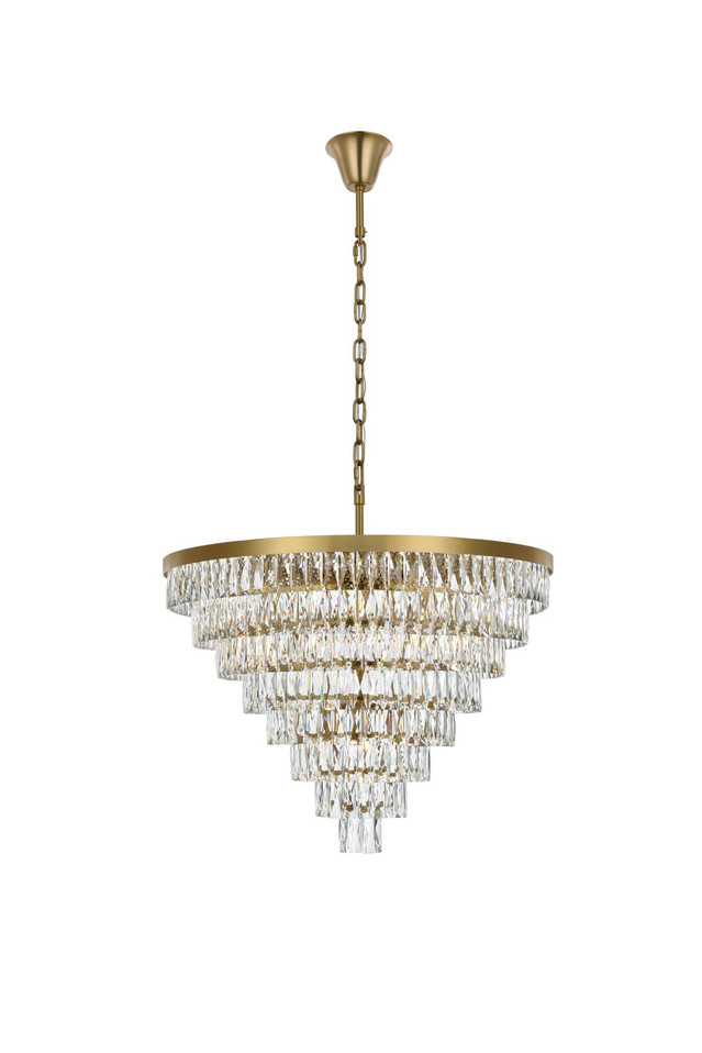 Elegant Lighting - 1060D36SG - 29 Light Chandelier - Josephine - Satin Gold and Clear