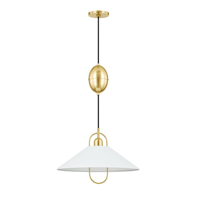 Mitzi - H866701-AGB/SWH - One Light Pendant - Mariel - Aged Brass/Soft White