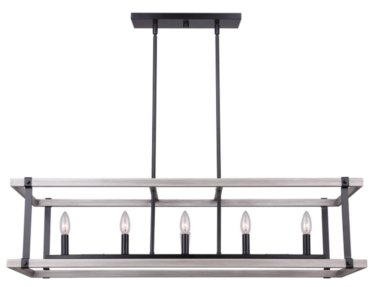 Canarm - ICH1094A05BBG40 - Five Light Chandelier - Joelle - Matte Black/Brushed Grey