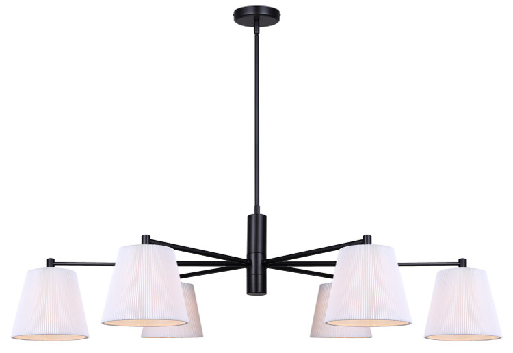 Canarm - ICH1201A06BK - Six Light Chandelier - Aspen - Matte Black