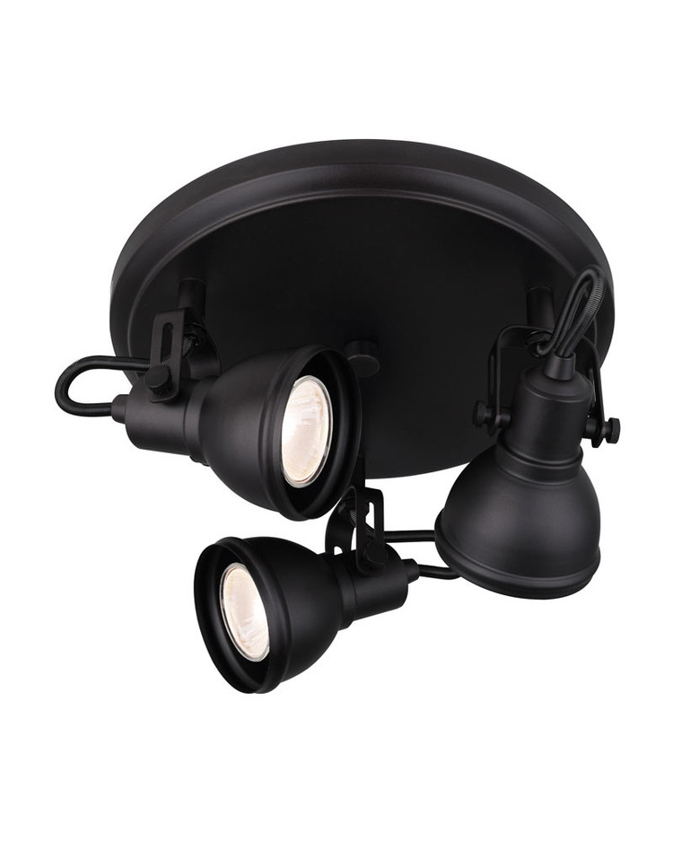 Canarm - ICW622A03BK10 - Three Light Ceiling/Wall Mount - Polo - Black