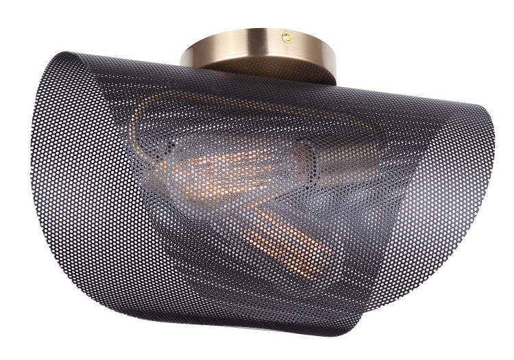 Canarm - IFM1131A15BKG - Two Light Flush Mount - Huxlee - Matte Black And Gold
