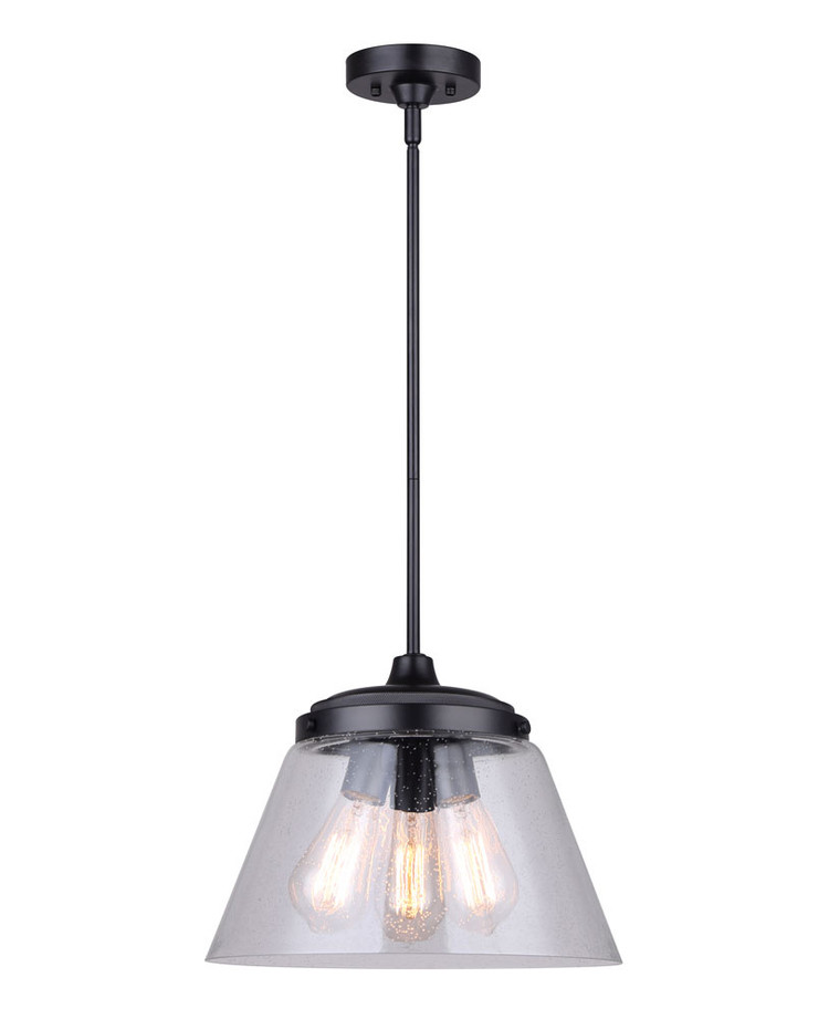 Canarm - IPL1097A03BK13 - Three Light Pendant - Declan - Matte Black
