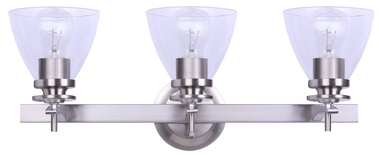 Canarm - IVL256A03BN-RG - Three Light Vanity - New Yorker - Brushed Nickel