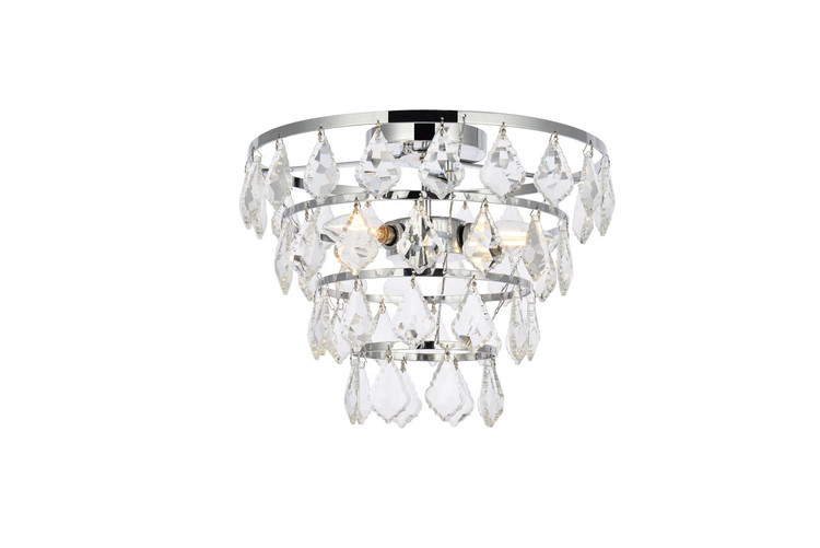 Elegant Lighting - 1101F16C - Three Light Flush Mount - Ella - Chrome Elegant Lighting - 1101F16C - Three Light Flush Mount - Ella - Chrome