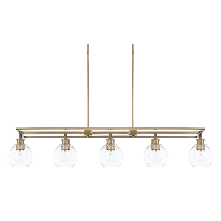 Capital Lighting - 821151AD-426 - Five Light Island Pendant - Mid Century - Aged Brass