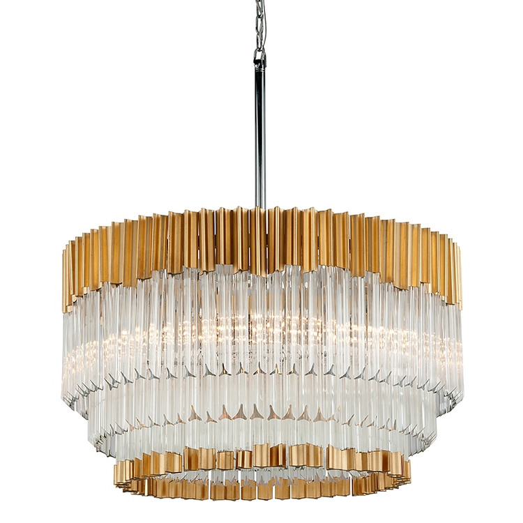 Corbett Lighting - 220-48-GL/SS - Eight Light Chandelier - Charisma - Gold Leaf/Stainless Steel
