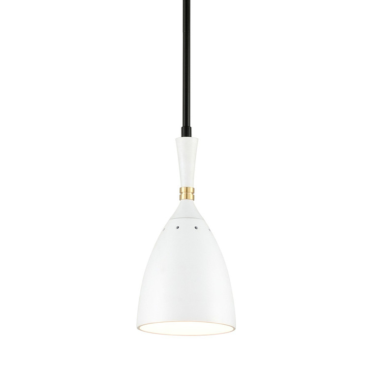 Corbett Lighting - 281-41 - One Light Pendant - Utopia - Black Brass Off White Shades