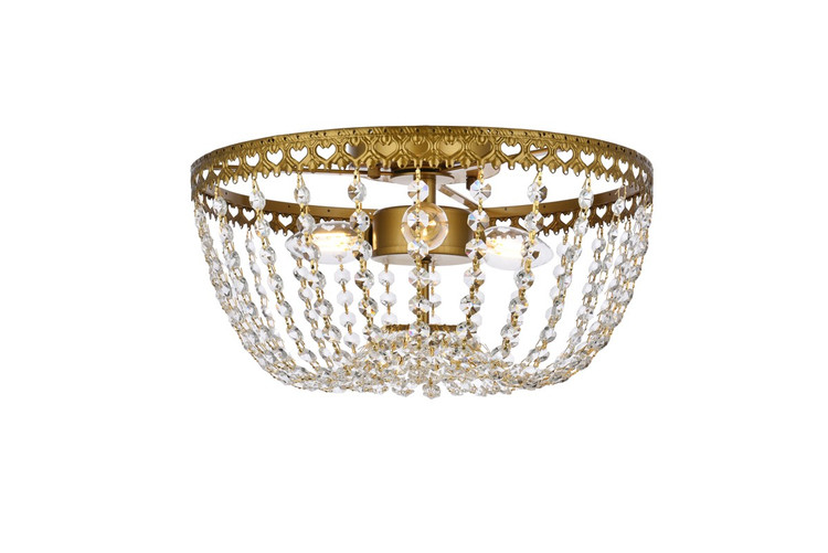 Elegant Lighting - 1112F14BR - Three Light Flush Mount - Kylie - Brass Elegant Lighting - 1112F14BR - Three Light Flush Mount - Kylie - Brass
