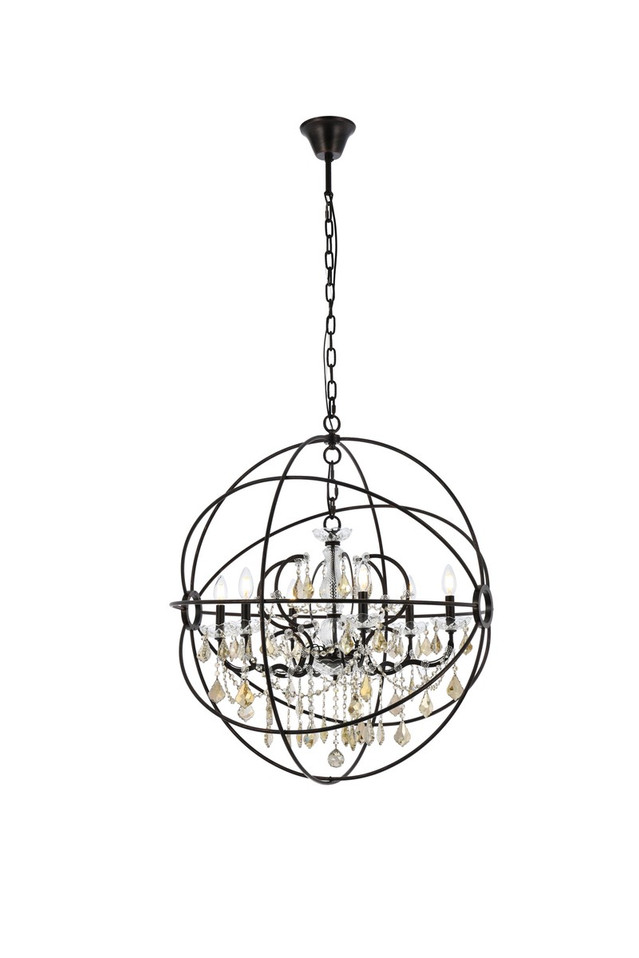 Elegant Lighting - 1130D32DB-GT/RC - Six Light Chandelier - Geneva - Dark Bronze Elegant Lighting - 1130D32DB-GT/RC - Six Light Chandelier - Geneva - Dark Bronze