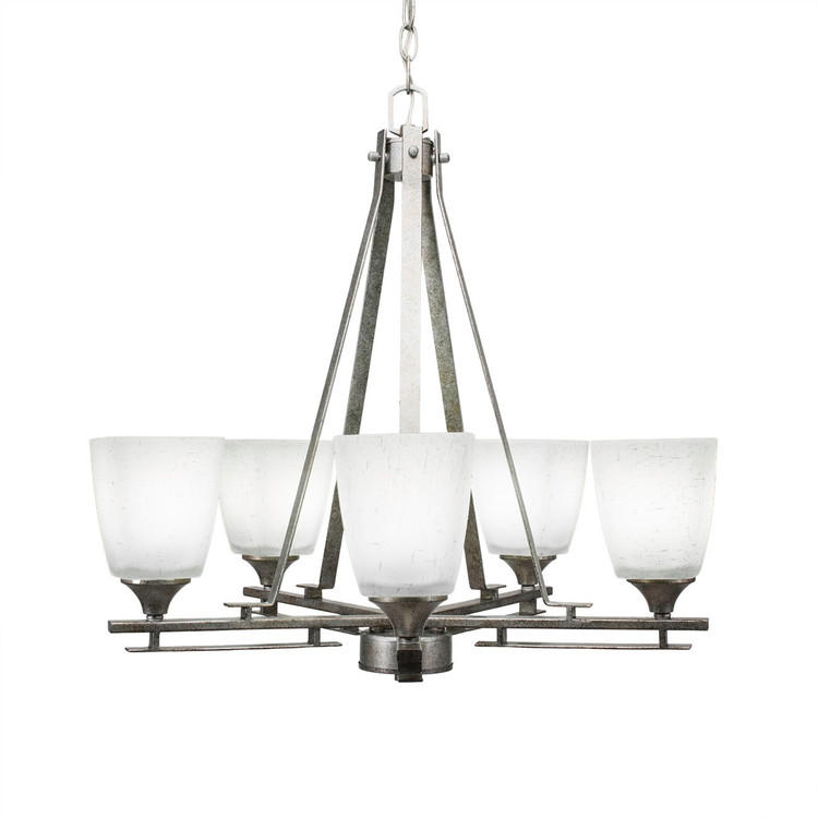 Toltec Lighting - 325-AS-460 - Five Light Chandelier - Uptowne - Aged Silver