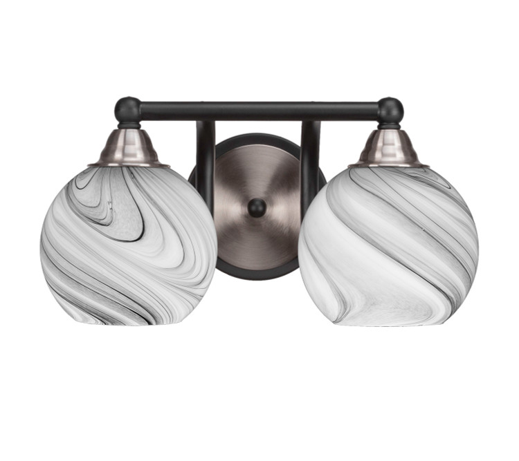 Toltec Lighting - 3422-MBBN-4109 - Two Light Bath Bar - Paramount - Matte Black & Brushed Nickel