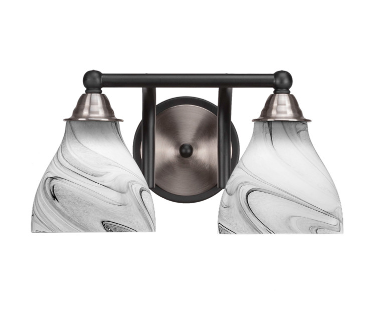 Toltec Lighting - 3422-MBBN-4769 - Two Light Bath Bar - Paramount - Matte Black & Brushed Nickel