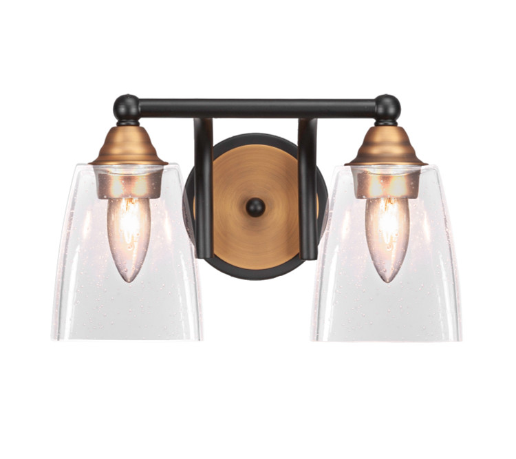 Toltec Lighting - 3422-MBBR-461 - Two Light Bath Bar - Paramount - Matte Black & Brass