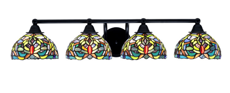 Toltec Lighting - 3424-MB-9905 - Four Light Bath Bar - Paramount - Matte Black
