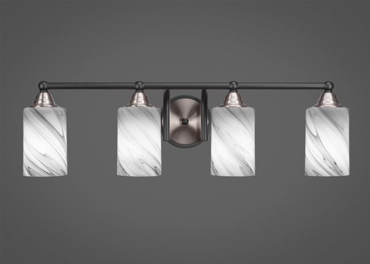 Toltec Lighting - 3424-MBBN-3009 - Four Light Bath Bar - Paramount - Matte Black & Brushed Nickel