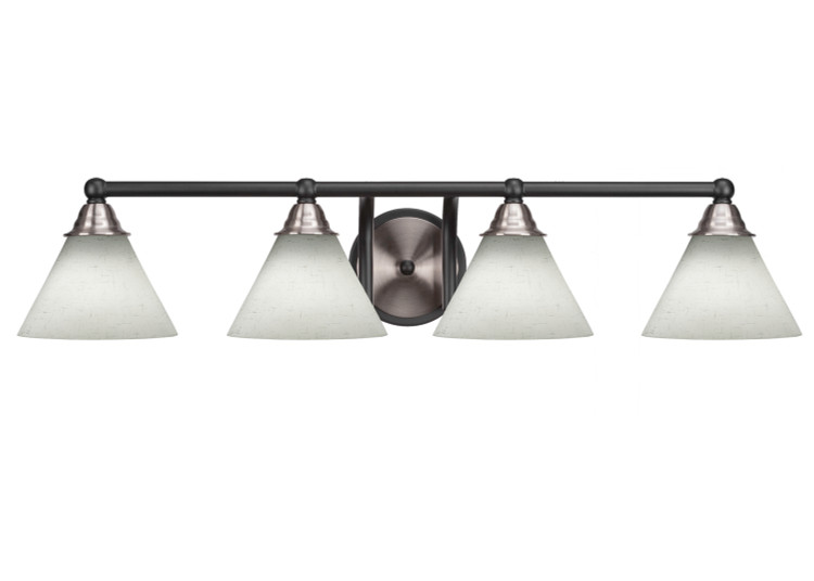 Toltec Lighting - 3424-MBBN-312 - Four Light Bath Bar - Paramount - Matte Black & Brushed Nickel