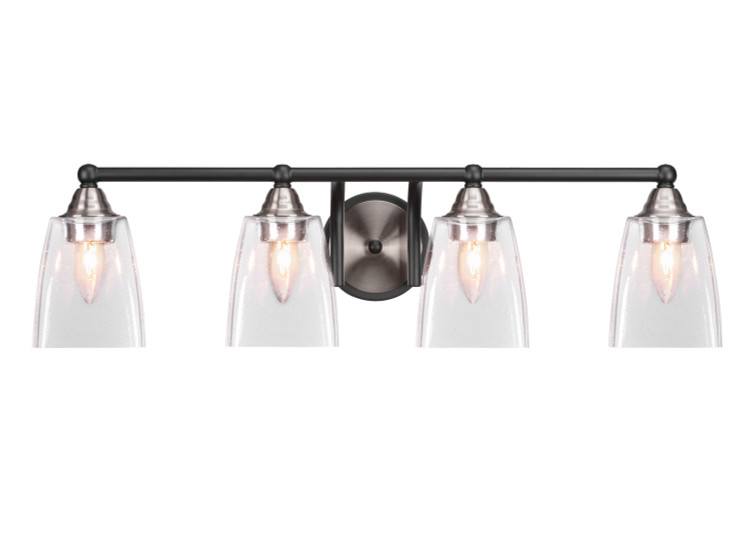 Toltec Lighting - 3424-MBBN-461 - Four Light Bath Bar - Paramount - Matte Black & Brushed Nickel