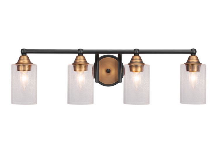 Toltec Lighting - 3424-MBBR-300 - Four Light Bath Bar - Paramount - Matte Black & Brass