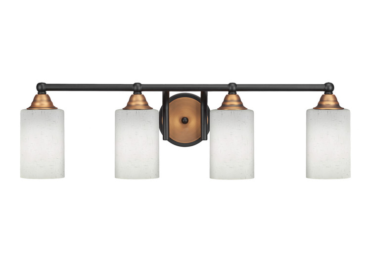 Toltec Lighting - 3424-MBBR-310 - Four Light Bath Bar - Paramount - Matte Black & Brass