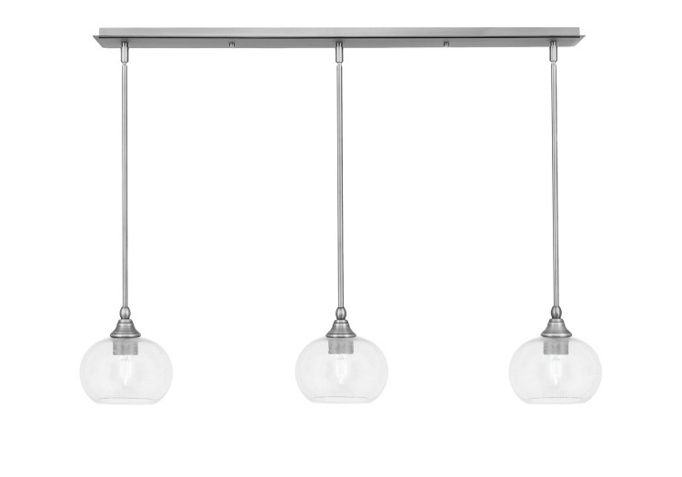 Toltec Lighting - 36-BN-202 - Three Light Linear Pendalier - Stem - Brushed Nickel