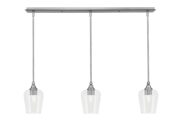 Toltec Lighting - 36-BN-210 - Three Light Linear Pendalier - Stem - Brushed Nickel